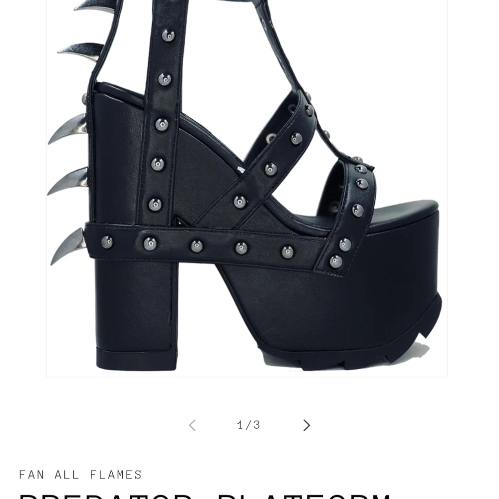 Black Studded Platform Heels - Picture 8 of 8